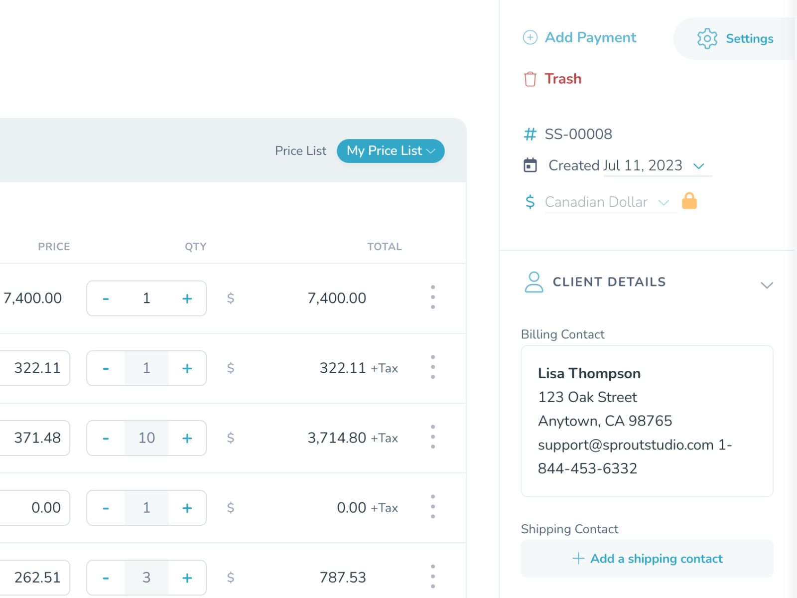 Invoice and Bookkeeping for Photographers - Sprout Studio