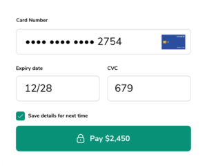 FlowPay pay with credit card UI